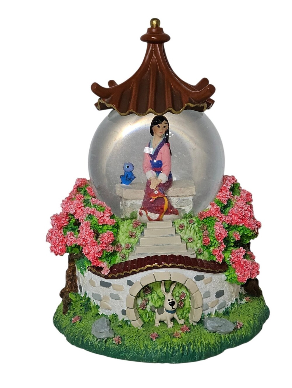 Disney Mulan Snow Globe Music Box Plays 'Reflections' Discontinued Japan EUC